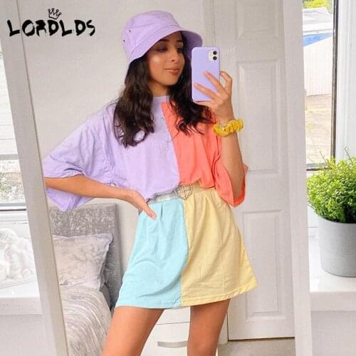 LORDLDS Women Tshirts women 2020 Summer oversize Casual colorful Fashion Short Sleeve Big Loose tee shirt Large femme