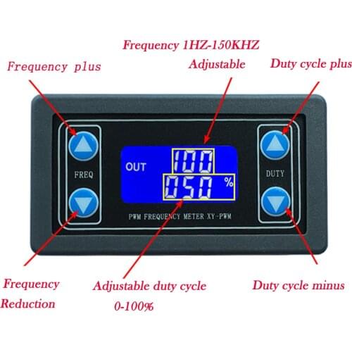 Hz-150 KHz 1 LCD Digital Display PWM Square Wave Pulse Frequency Adjustable duty cycle Rectangular Wave Signal Module generator