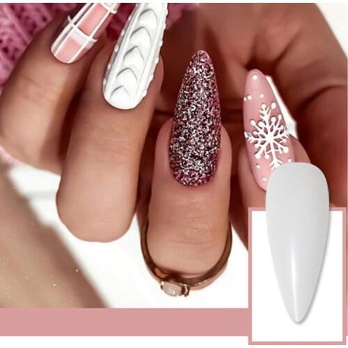 120Pcs/set White Clear Straight Sharp Round End Full/Half Acrylic Ballet Coffin French False Nail Tips Manicure Art Tools