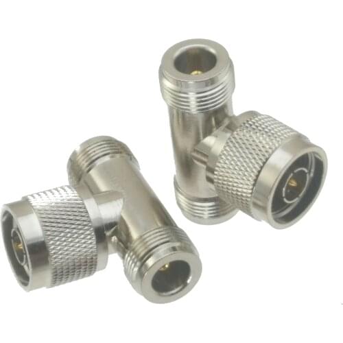 1pce N male plug to two N female jack triple T series adapter connector 3 way