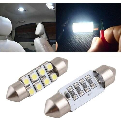 2 Pcs 36mm Car Auto Interior 8LED SMD Light Pure White Festoon Dome Lamp Bulb Car Light Accessories