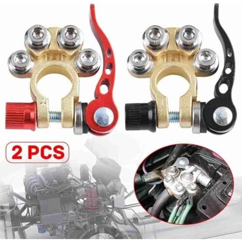 2pcs CP-0330 Brass Car Battery Pile Head Battery Quick Release Disassembly Clip Porous Battery Terminal Connector