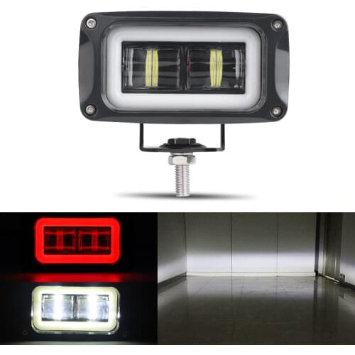 4 inch Work Light 8D Angel Eyes Led Fog Light Driving Light 6000K 12V For Car Motorcycle Off-Road UTV ATV Truck Fork Lift Boat