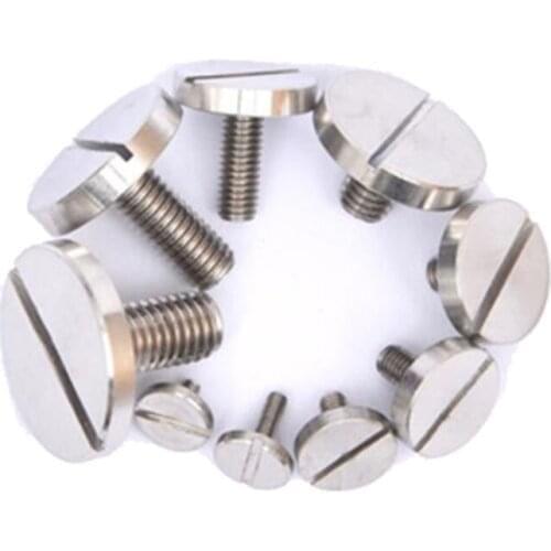 4pcs M5 slotted cylindrical large flat head screws nail corrosion resistant low temperature smooth surface 304 stainless steel