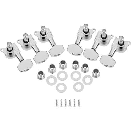 6pcs New Chrome Inline Guitar String Tuning Pegs Tuners Machine Head Professional Durable Head For Acoustic Electric Guitar