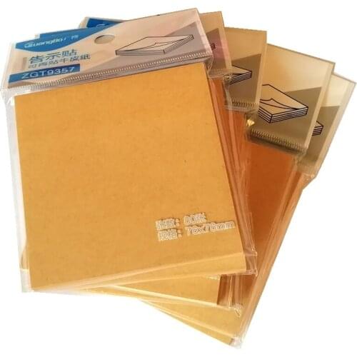 76x76mm 80sheets/bag Color Post-it Notes Square Kraft Paper Self-adhesive Notice Sticker Notes memorandum Notepad