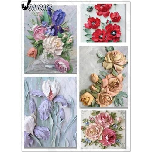Flower Diamond Painting Vintage Imitation Oil Painting 5D Diy Wall Art Mosaic Embroidery Inlaid Room Decoration Gift