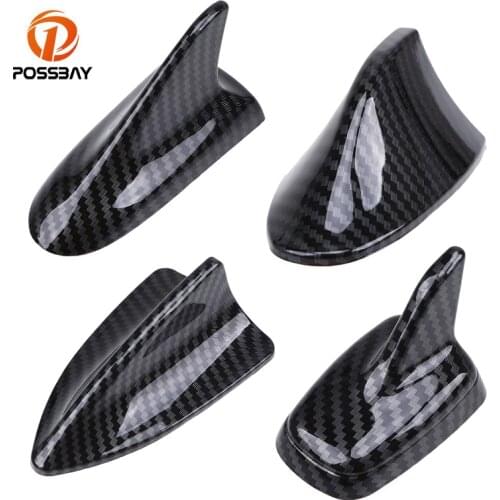 POSSBAY Car Antenna Imitation Carbon Fiber Shark Antennas AM/FM Radio Signal Auto Radio Antenna Automobiles Antenna Stickers