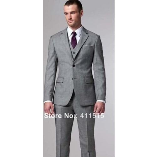 Free shipping fresh cheap wedding groom wear tuxedos Custom made Men dress Fashion man Suit light gray Suits