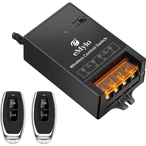 EMylo Wireless Remote Switch AC 100V-240V Relay RF High Beam Switch Smart Wall Light Switch With 3000m-5000m Remote Control