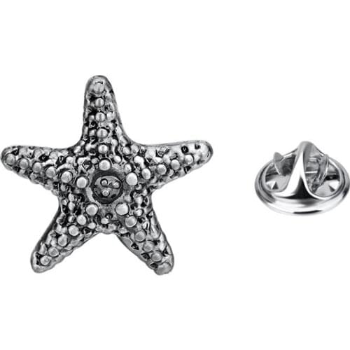 SAVOYSHI Fashion Starfish Brooch For Men Collar Pin Brand Jewelry animals broches Lapel Pins Women Hat Bag badge