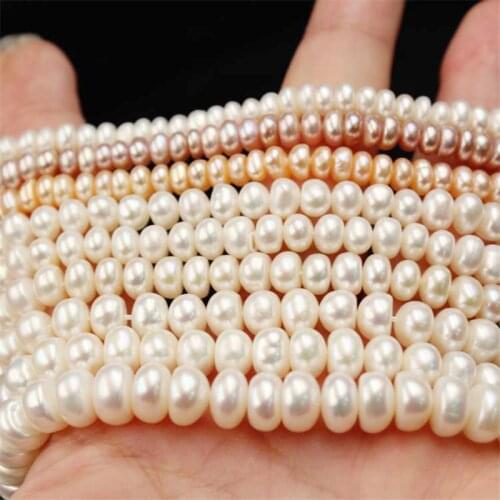 4-10mm Natural Freshwater Pearl Beaded High Quality Punch Loose Beads for Make Jewelry DIY Bracelet Necklace Accessories 15 Inch