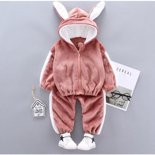 Childrens Casual Suits 2020 Winter New Baby Boys Thickened Family Matching Clothes Baby Girls Double-sided Flannel Cartoon Suit