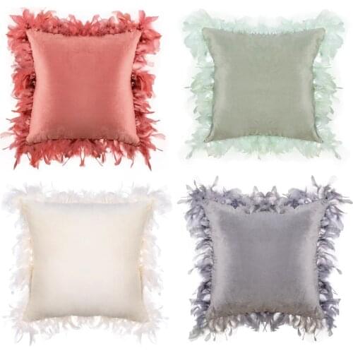 Fluwelen Kussensloop Met Veren Covers Home Decor Fluwelen Kussenhoes Decoratieve Woonkamer Slaapkamer Sofa Kussenhoes 45x45 CM