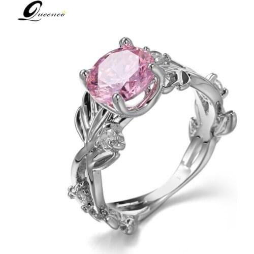 Gothic Women Vintage Retro Pink Rings For Girls Bague Femme Anillo Anillos Mujer Female Finger Ring Jewelery Love Jewellery