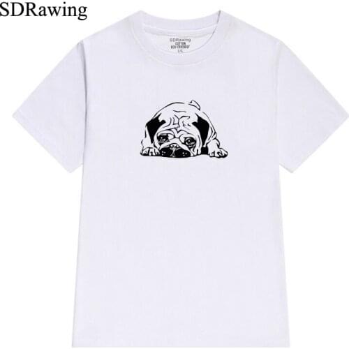Pug unisex funny Print cotton T Shirt for Dog Lover women Funny Graphic Tees summer tops Hipster Tumblr Cozy tops