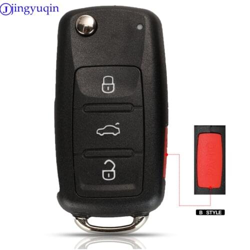 Jingyuqin 3+1 4 Buttons Flip Folding Remote Car Key Shell Case Fob For Volkswagen VW Touareg DKT0042