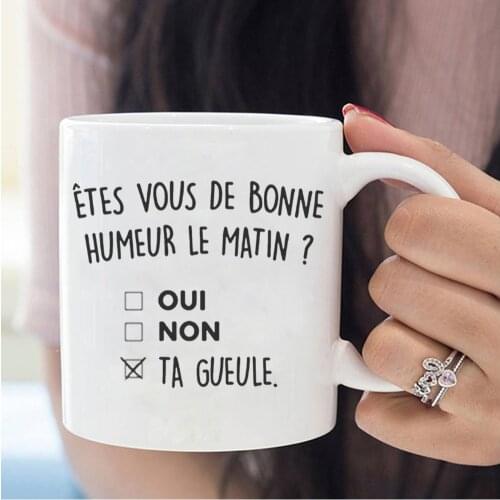 French Are You in a Good Mood in the Morning Coffee Cup 350ml Ceramic French Friends Gift Cup