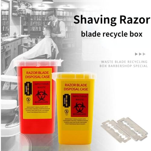 3 Colors Blade Recycling Bin Barber Shop Accessories Shaving Razor Blade Disposal Case Disposable Blade Recycling Storage Box