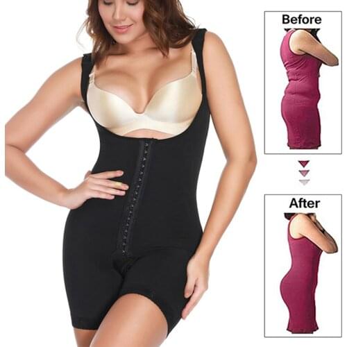 Tummy Control Shapewear for Women Seamless Fajas Bodysuit Open Bust Mid Thigh Waist Cinchers Body Shaper Shorts
