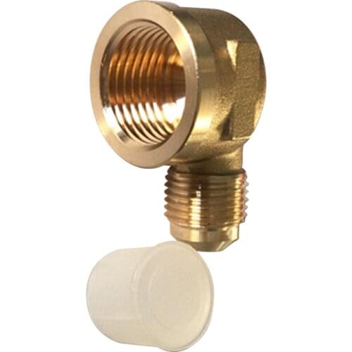 MENSI Propane Gas Water Oil 90 Degree Elbow Connector Coupling Fittings (1/2" Female NPT x 3/8" Male Flare)