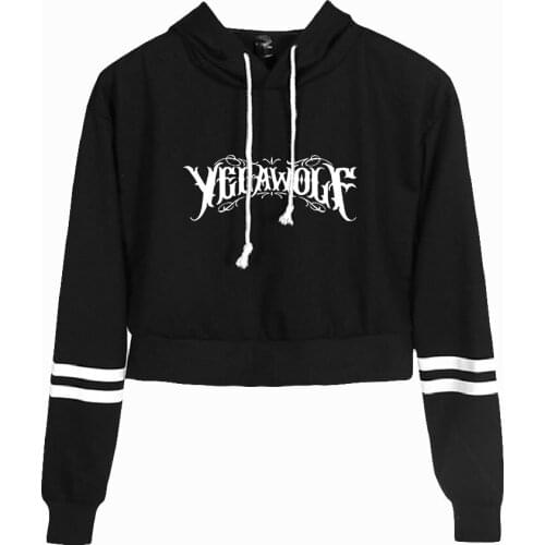 Yelawolf Fashion Crop Hoodies Women Hooded Pullover Crop Top Hot Sale Casual Streetwear Clothes