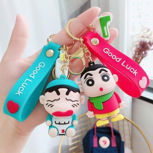 Fashion Cute Anime Keychain Cartoon Doll Resin Key Ring Cute Kids Bag Car Key Fun Pendant Key Chains Jewelry