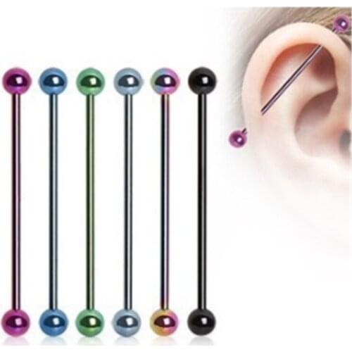 New Arrival 7Colors Stainless Steel Ear Bone Nail Piercing Earring Body Jewelry Women Ear Tunnel Bar Lip Studs Christmas Gifts