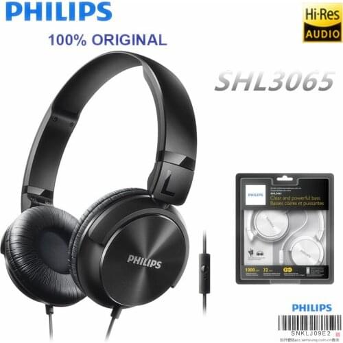 Philips SHL3065 Wired Headphone with Microphone Noise Reduction Wire Control Headband Design for Xiaomi Huawei Official Test