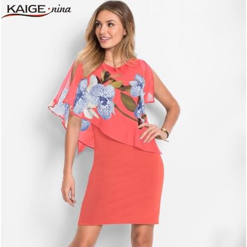 Hot Sale Elegant Womens Summer Autumn Print O-Neck Dresses Sleeveless Casual Knee-Length 2 Color 18052