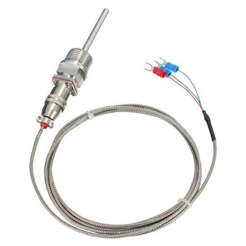 RTD PT100 Temperature Sensors 1/2 Inch NPT Threads With Detachable Connector 5*50*1000mm