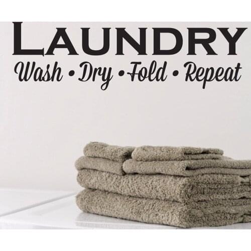 Laundry Wall Decals Laundry Room Wash Repeat Laundry Room Sigh Vinyl Wall Sticker Waterproof Laundry Room Decor Wallpaper X223