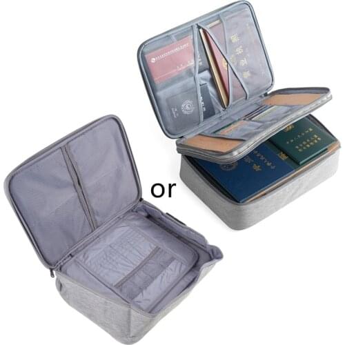Double Layer Document Ticket Bag Zipper Storage Large Capacity Certificates Files Organizer Travel