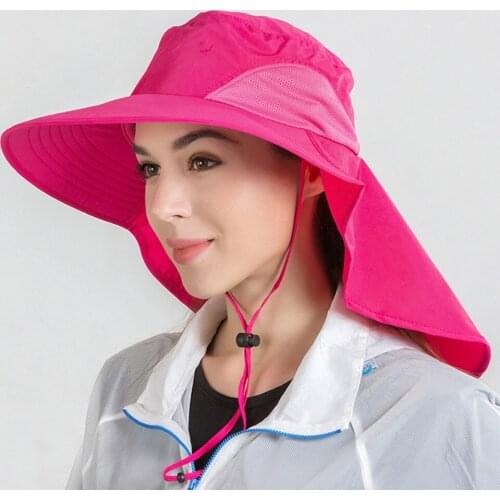 Unisex Wide Brim Sun Hat Neck Flap Fishing Safari Cap Outdoor Hiking Shading Wide Rear Brim Protect Neck From Being Sunburn Hat