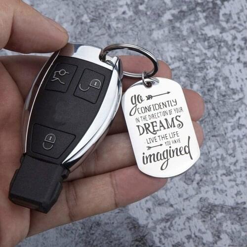 Inspirational Gifts Keychain Back To School Gifts for Son Daughter Pendant First Day of School Gifts for Teen Boys Girls Friends