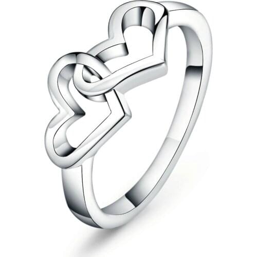 High-end Simple Womens Ring Heart-shaped Ring Fashion Personality Jewelry Ladies Romantic Luxury Jewelry Gift Free Shipping