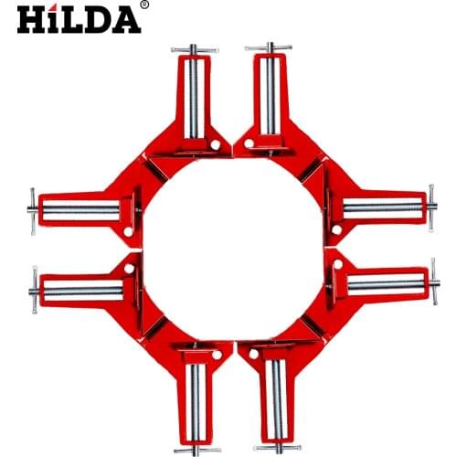 HILDA 4pcs Multifunction 90 degree Right Angle Clip Picture Frame Corner Clamp 100MM Mitre Clamps Corner Holder Woodworking