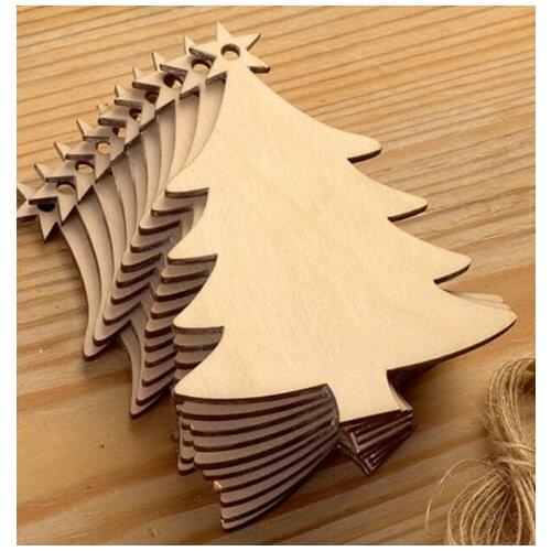 10pcs Wooden Christmas Decorations DIY Craft Toys Gifts