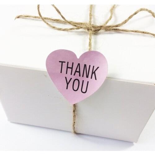 100 Pcs/lot kawaii Pink THANK YOU Sealing Paste DIY Gift Wrap Decorative Stickers Heart Labels Seals