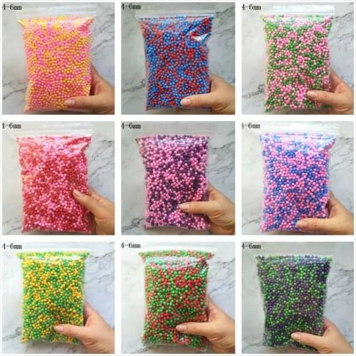 15g 4-6mm DIY Slime Beads Filler Mini colorful Foam Balls