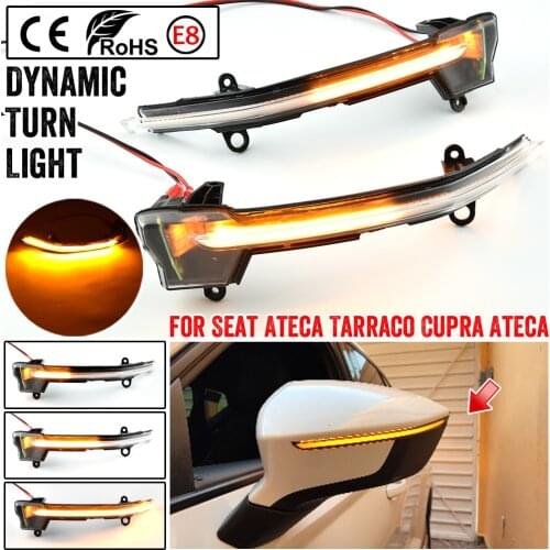 2PCS For Seat Ateca Cupra 2016 2017 2018 2019 2020 FR Xcellence Dynamic LED Blinker Sequential Turn Light Indicator Accessories