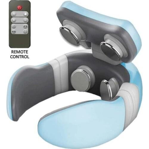 4D Magnetic Pulse Heated Electric Shoulder Neck Massager Fatigue Pain Relief Cervical Massage With Remote Control