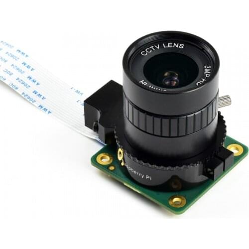 6mm Wide Angle Focal Lens for Raspberry Pi High Quality Camera, 63° Field Angle, CS-Mount