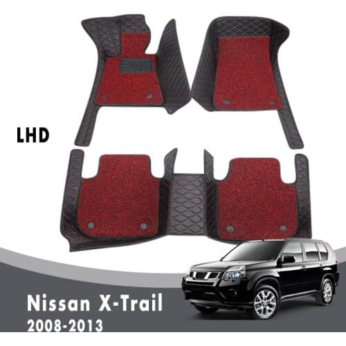 Car Floor Mats For Nissan X-Trail T31 2013 2012 2011 2010 2009 2008 Carpets Luxury Double Layer Wire Loop Auto Accessories Parts