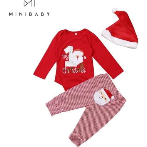 Clearance Brand Newborn-24M Girls Baby Clothes Baby Girls Romper Cute Girls Cartoon O-neck 3pc Baby Sets