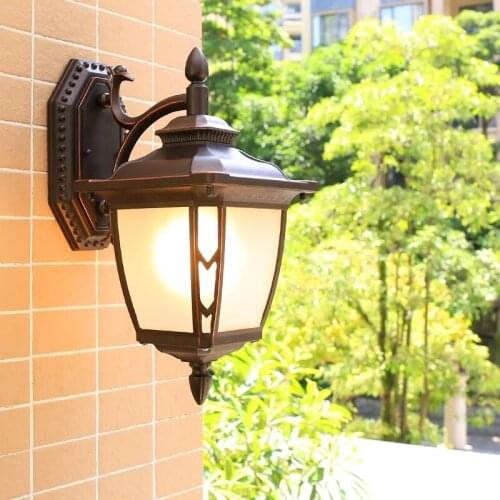 HAWBERRY LED outdoor waterproof large simple European home garden balcony retro wall lamp door wall stairwell corridor light