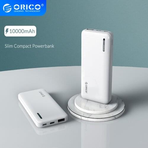 ORICO USB C Mini Compact Power Bank 10000mAh External Battery for iphone Xiaomi Type C Powerbank Battery Charging
