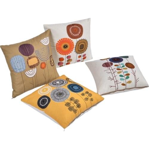 Abstract Tree Cushion Cover Linen Printing Vintage Home Pillowcase Sofa Pillow Cases Nordic Cushions Covers 45x45cm