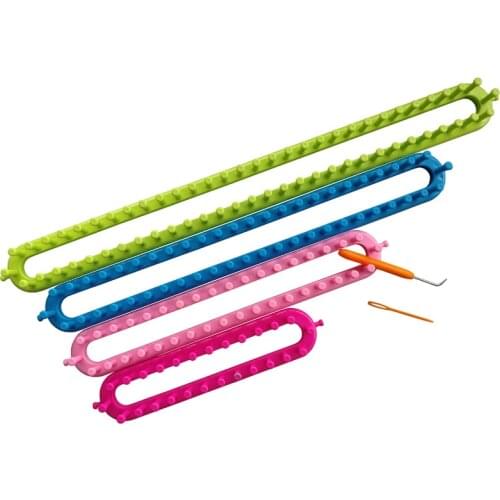 1 set Plastic Long Knitting Knitter Looms Set Craft Kit for DIY Scarf Shawl Blanket Hat Socks Maker Knit Tool 4Size