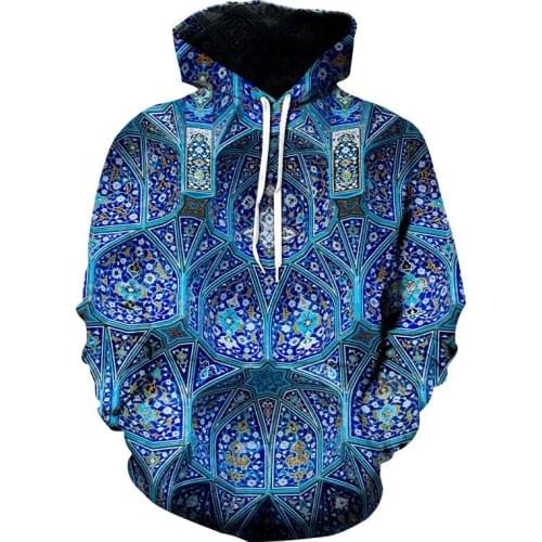 2020 New Fashion Men and Women Pullover Geometric Pattern 3D Printing Loose Hooded Sweater Couple Shirt Sports Casual Top